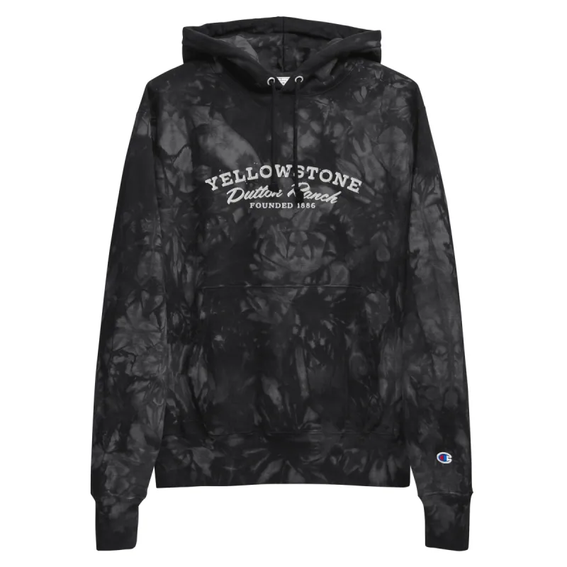 Yellowstone Dutton Ranch Logo Unisex Champion Tie Dye Hoodie sold by Paramount Shop