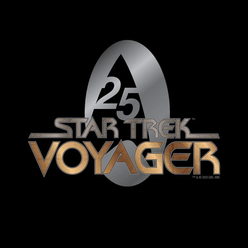 Star Trek: Voyager Gold 25 Logo Adult Short Sleeve T-Shirt sold by Paramount Shop product image thumbnail 2