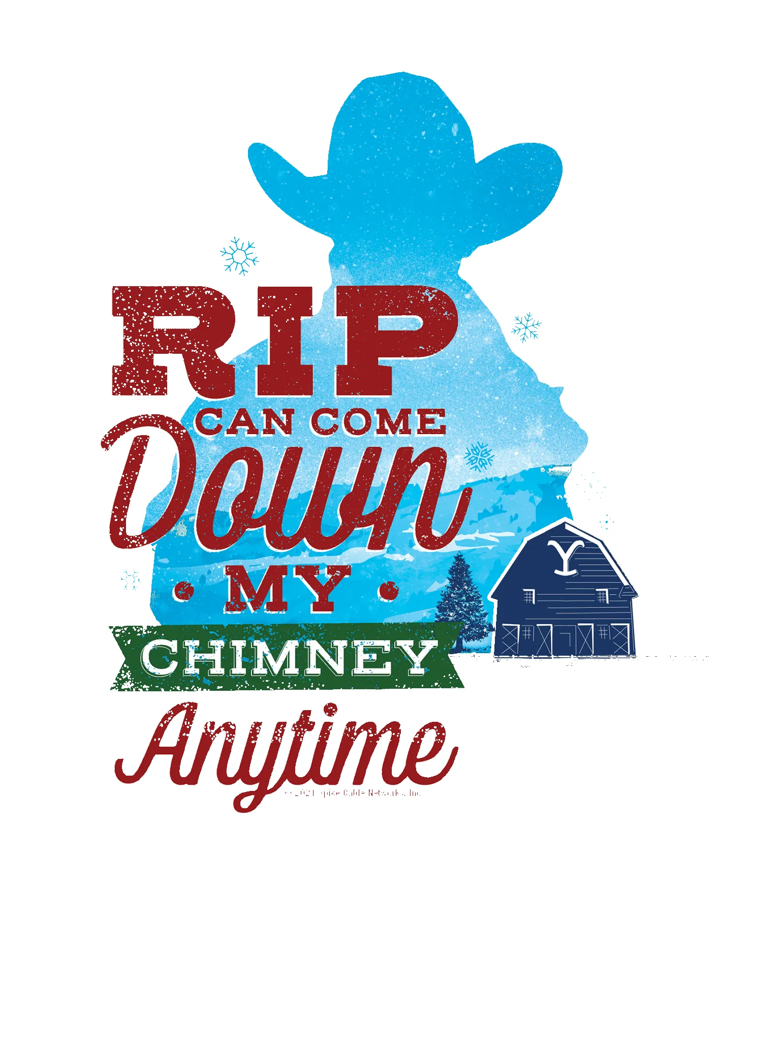 Yellowstone Rip Can Come Down My Chimney Any Time Silhouette Fleece Crewneck Sweatshirt sold by Paramount Shop product image thumbnail 5