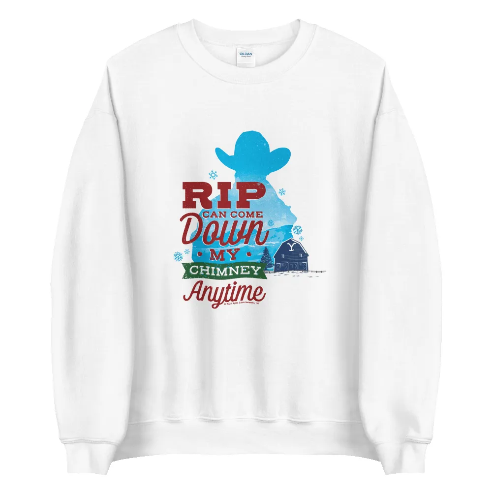 Yellowstone Rip Can Come Down My Chimney Any Time Silhouette Fleece Crewneck Sweatshirt sold by Paramount Shop product image thumbnail 2