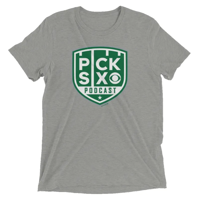 Pick Six Podcast Logo Unisex Tri-Blend T-Shirt sold by Paramount Shop