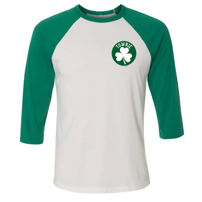 City on a Hill Shamrock Townie 3/4 Sleeve Baseball T-Shirt sold by Paramount Shop
