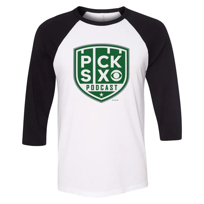 Pick Six Logo 3/4 Sleeve Baseball T-Shirt sold by Paramount Shop