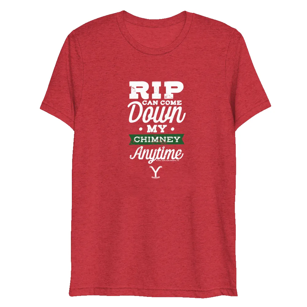 Yellowstone Rip Can Come Down My Chimney Any Time Unisex Tri-Blend T-Shirt sold by Paramount Shop
