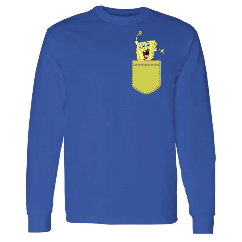 SpongeBob SquarePants Pocket 20th Anniversary Adult Long Sleeve T-Shirt sold by Paramount Shop