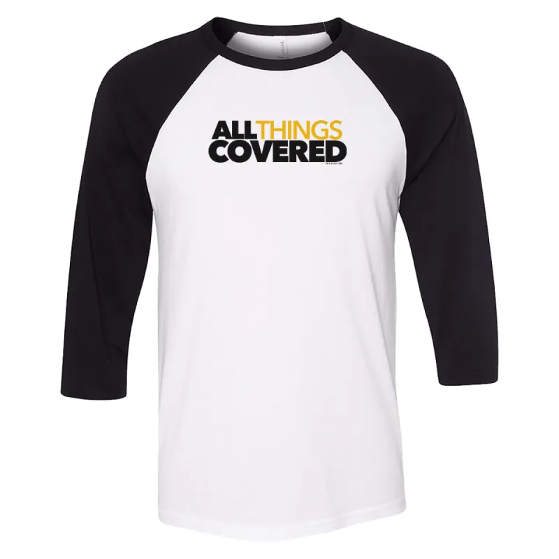 All Things Covered Podcast Logo 3/4 Sleeve Baseball T-Shirt made by Paramount Shop