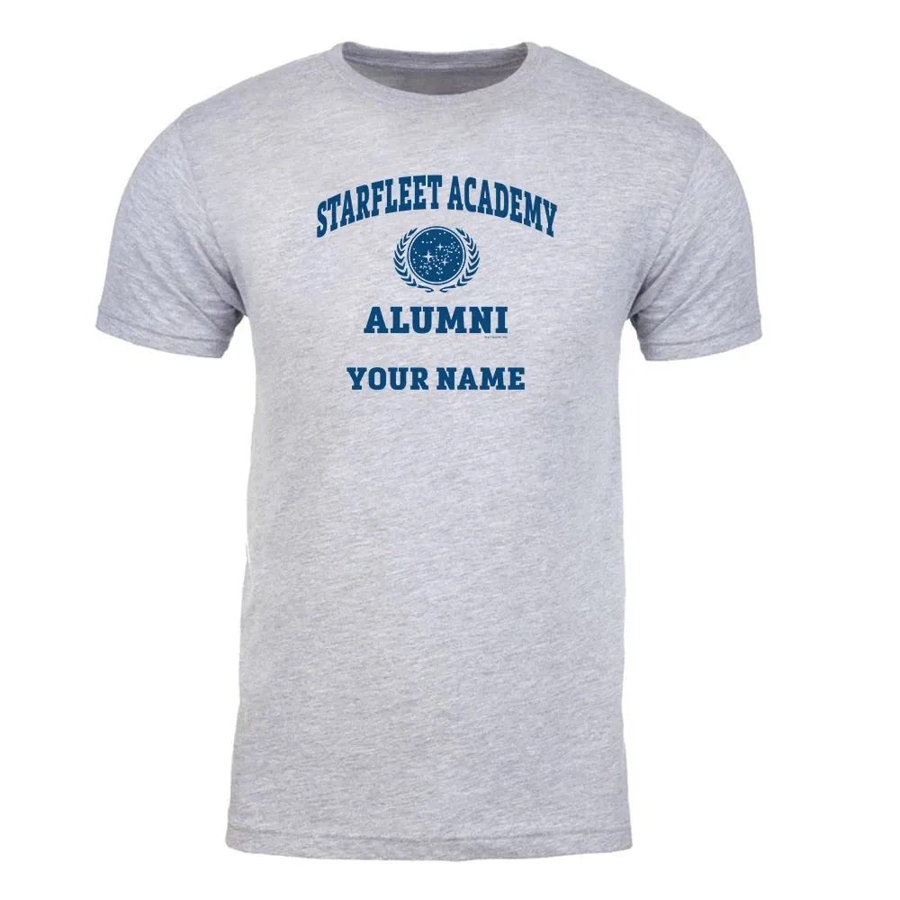 Star Trek Starfleet Academy Alumni Personalized Grey Adult Short Sleeve T-Shirt sold by Paramount Shop