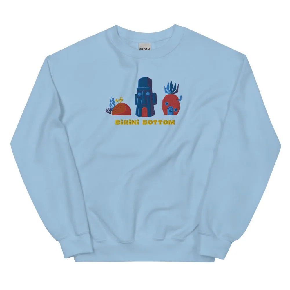 SpongeBob SquarePants Bikini Bottom Embroidered Crewneck Sweatshirt sold by Paramount Shop