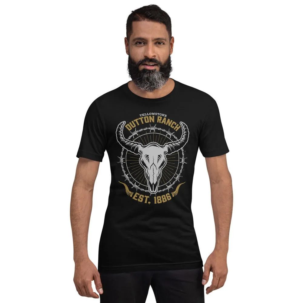 Yellowstone Dutton Ranch Skull Unisex T-Shirt sold by Paramount Shop product image thumbnail 4