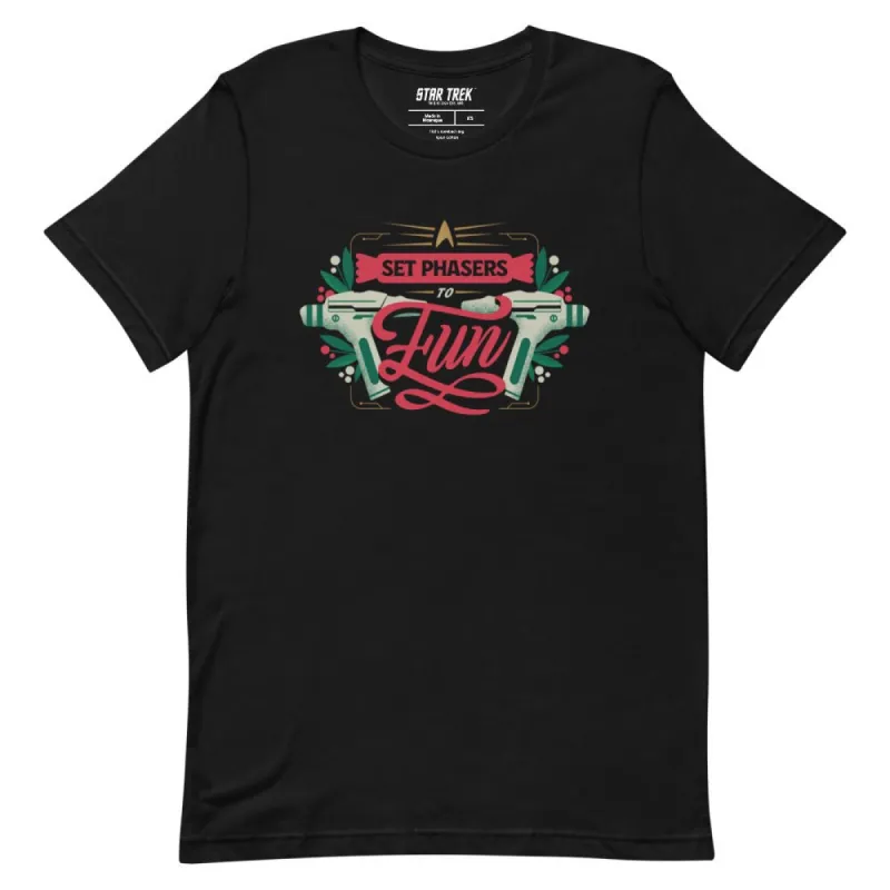 Star Trek Set Phasers To Fun Holiday Unisex T-Shirt sold by Paramount Shop