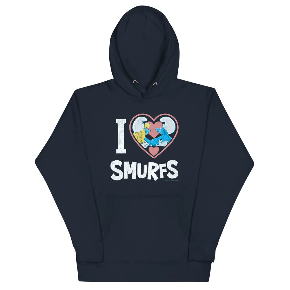 The Smurfs I Love Smurfs Unisex Hoodie sold by Paramount Shop