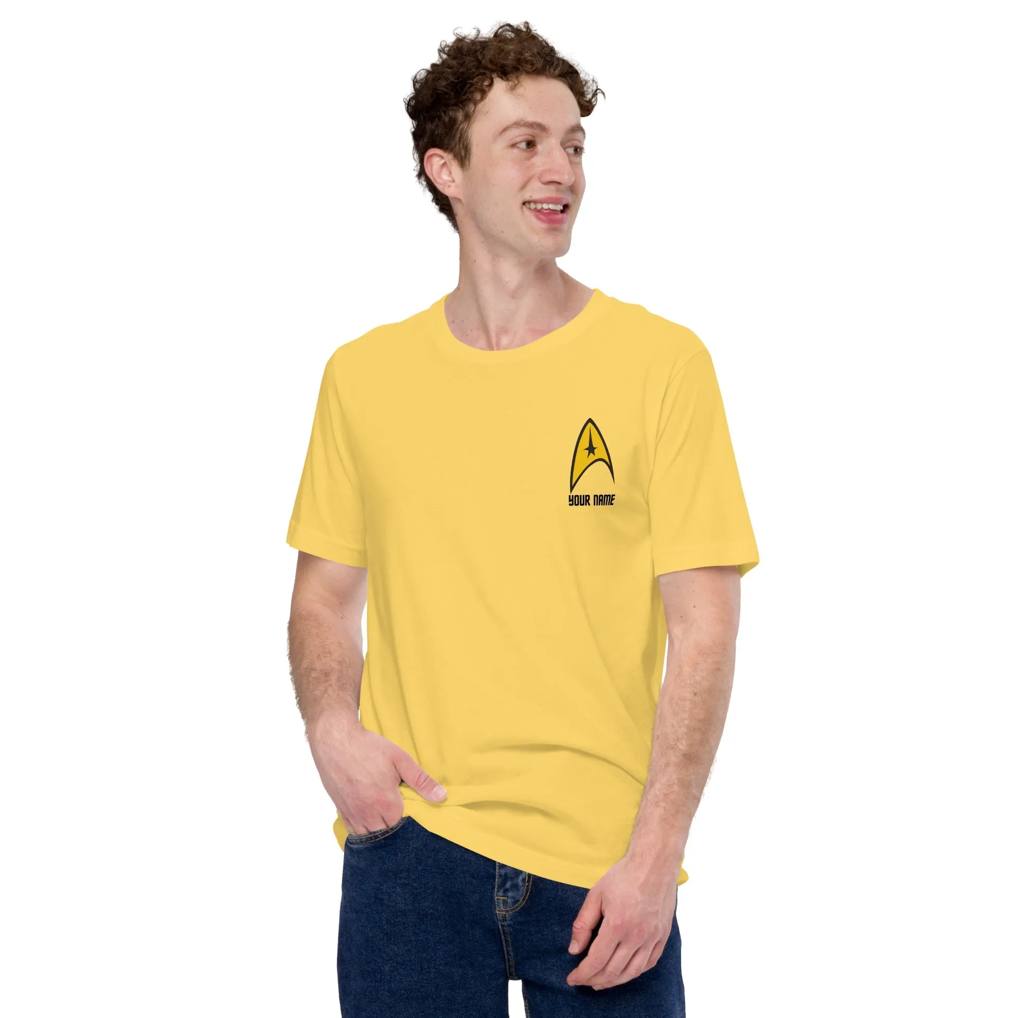 Star Trek: The Original Series Personalized Command Badge Unisex T-Shirt sold by Paramount Shop product image thumbnail 2