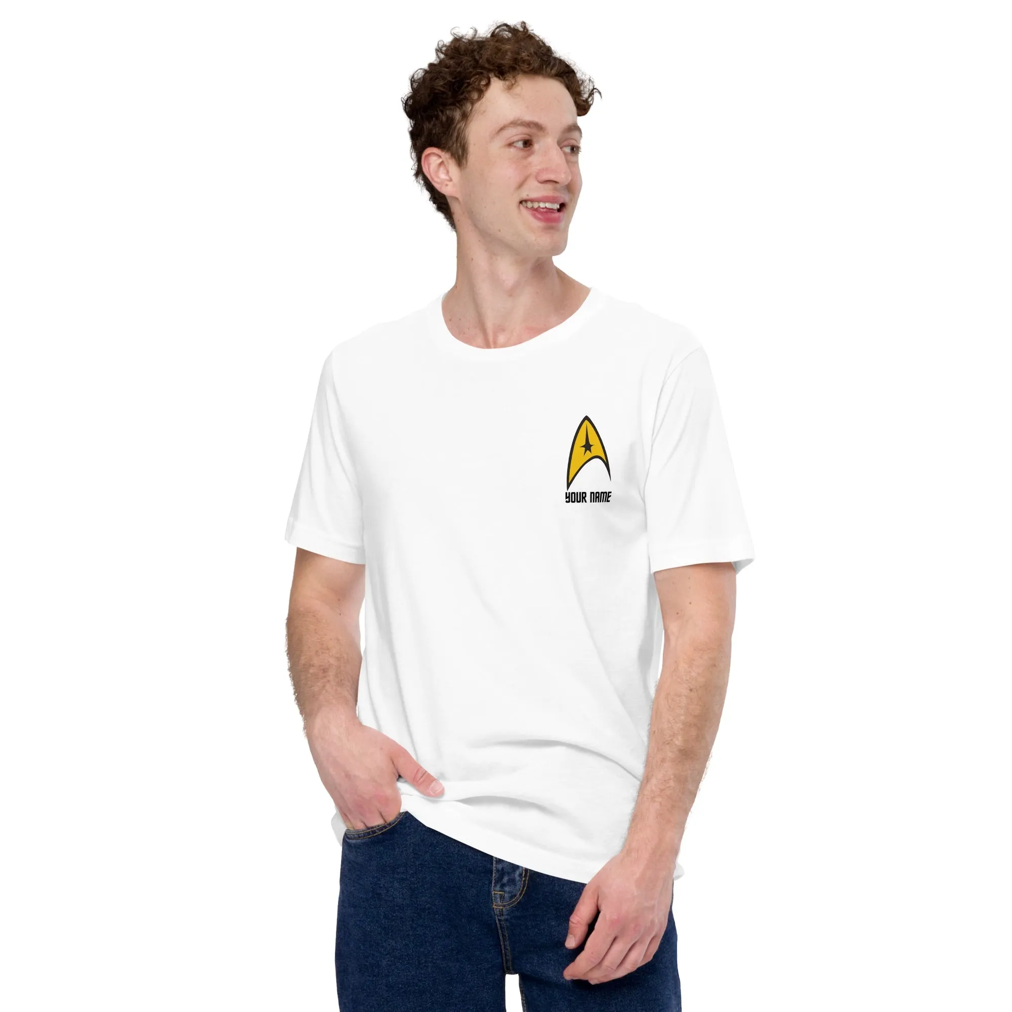 Star Trek: The Original Series Personalized Command Badge Unisex T-Shirt sold by Paramount Shop product image thumbnail 4
