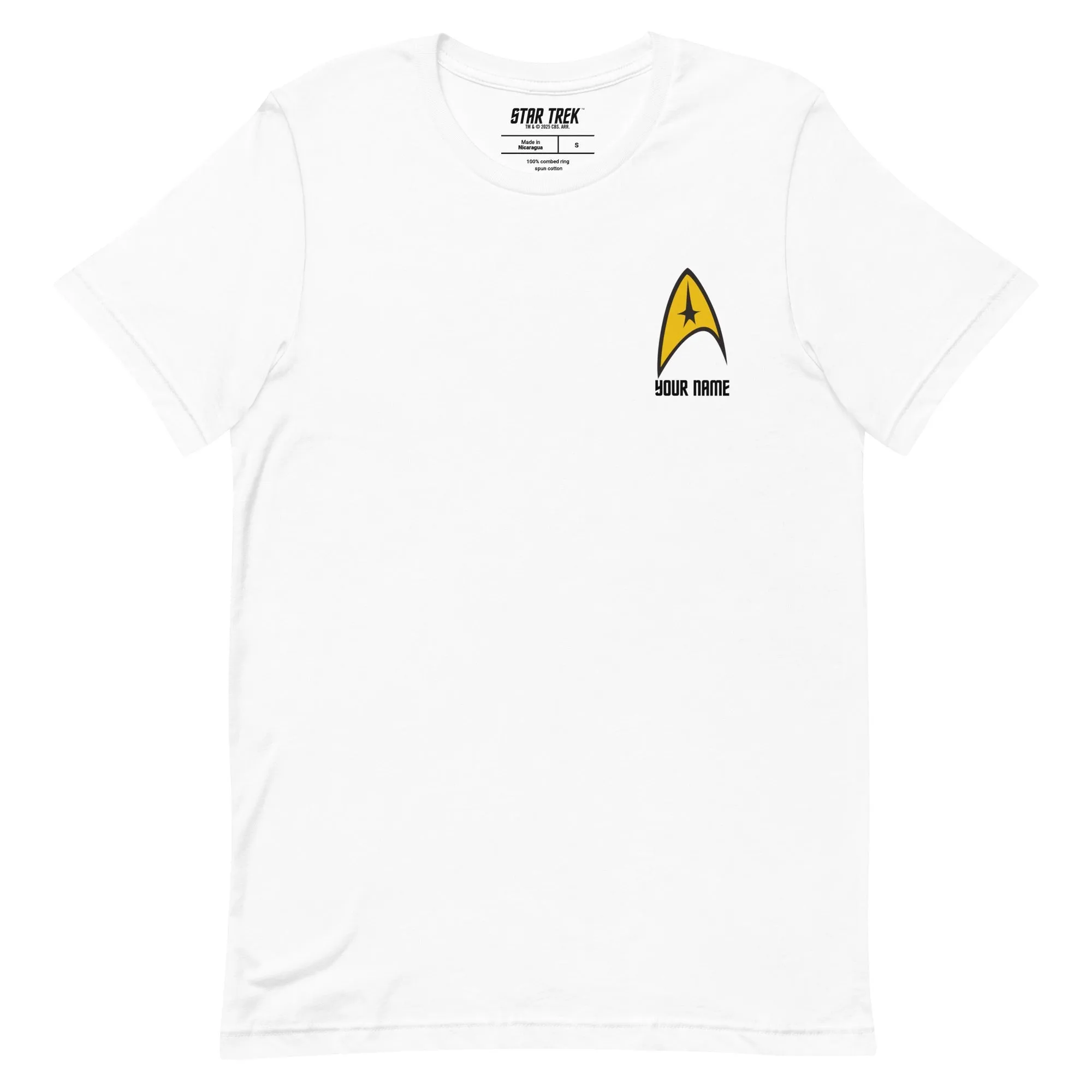 Star Trek: The Original Series Personalized Command Badge Unisex T-Shirt sold by Paramount Shop product image thumbnail 3