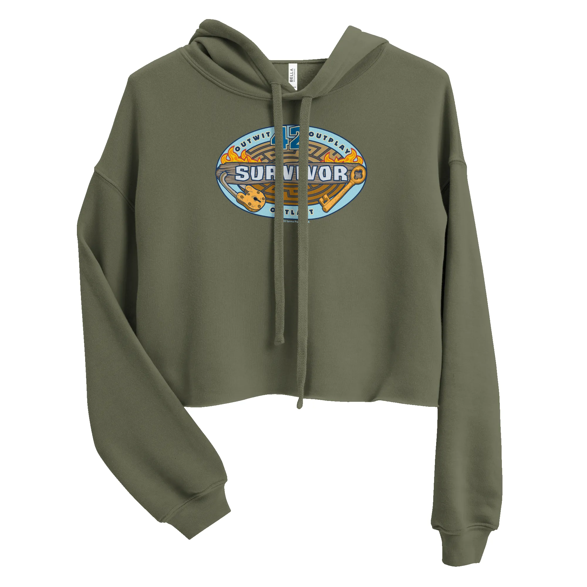 Survivor Season 42 Logo Women's Fleece Crop Hooded Sweatshirt sold by Paramount Shop product image thumbnail 4