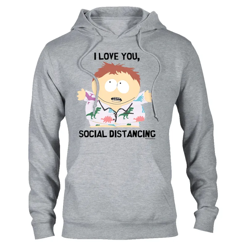 South Park I Love You Social Distancing Fleece Hooded Sweatshirt sold by Paramount Shop