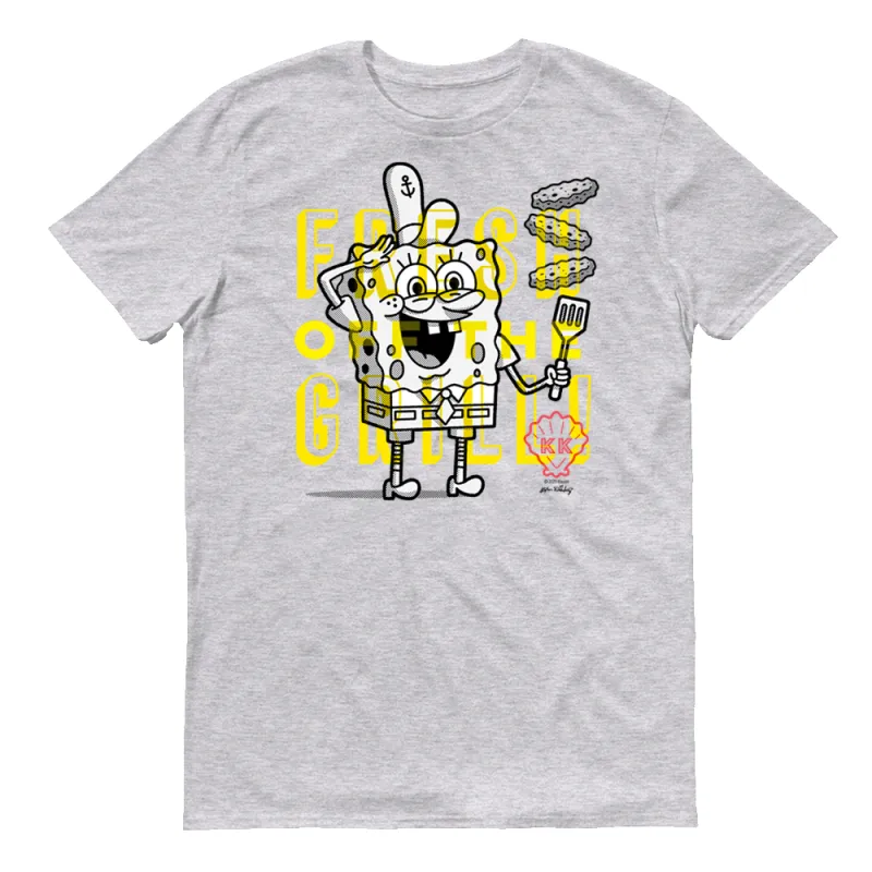 SpongeBob SquarePants The Krusty Krab SpongeBob Fresh Off the Grill Adult Short Sleeve T-Shirt made by Paramount Shop