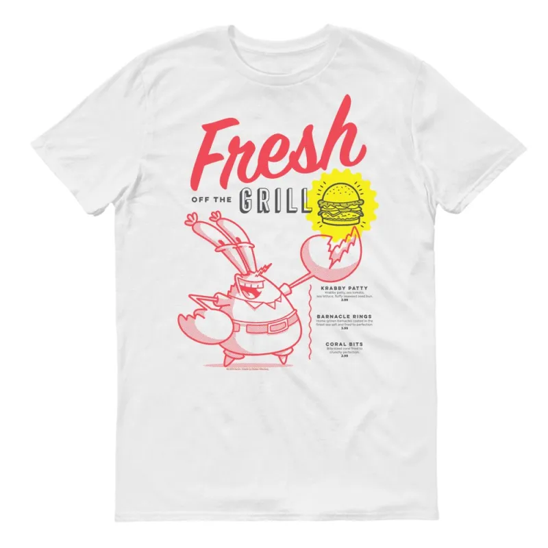 SpongeBob SquarePants The Krusty Krab Mr. Krabs Fresh Off the Grill Adult Short Sleeve T-Shirt made by Paramount Shop
