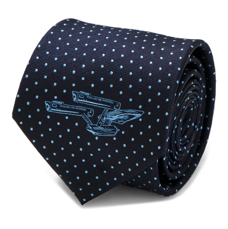 Star Trek USS Enterprise Dot Pattern Silk Necktie made by Paramount Shop