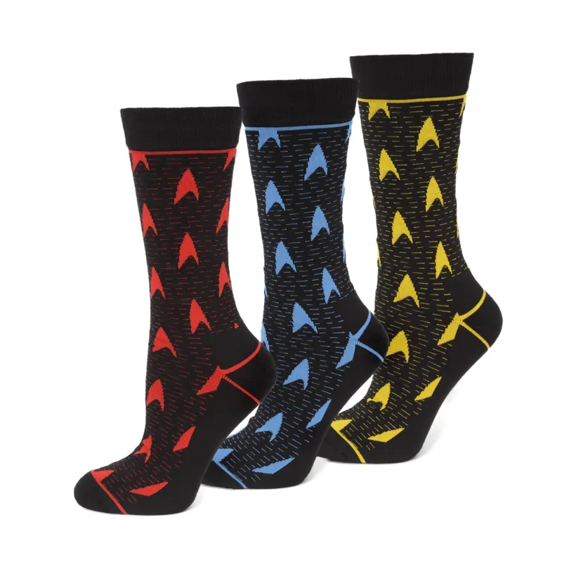 Star Trek Delta Shield Uniform 3 Pair Sock Gift Set made by Paramount Shop