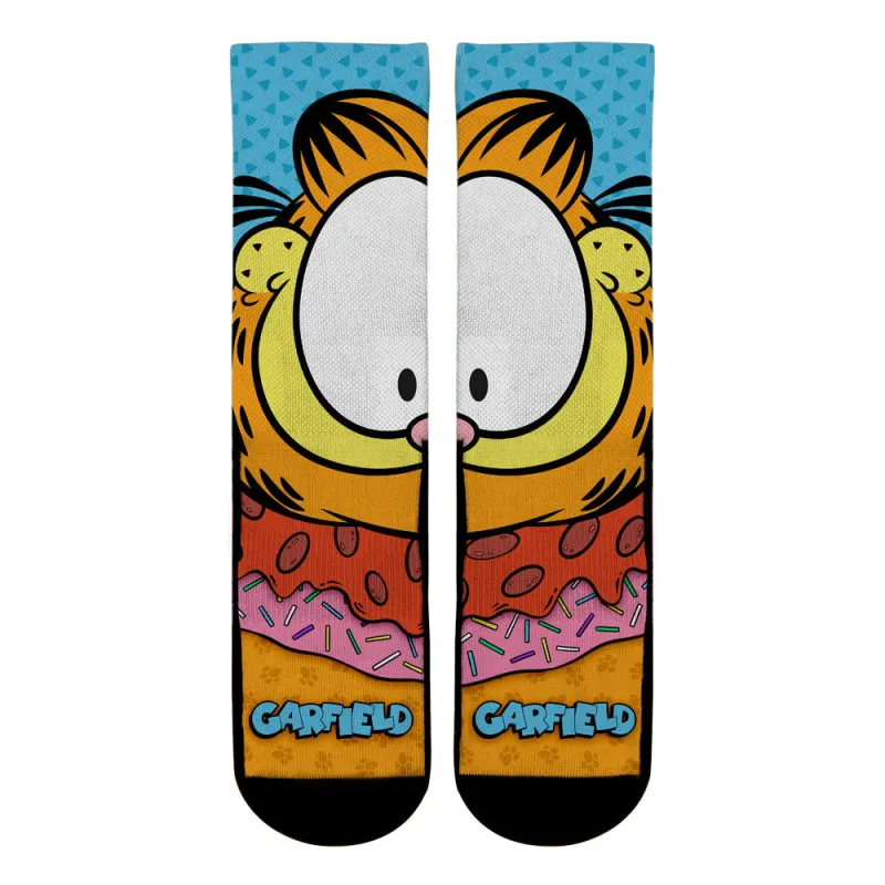 Garfield Split Face All Over Graphic Knit Crew Socks made by Paramount Shop