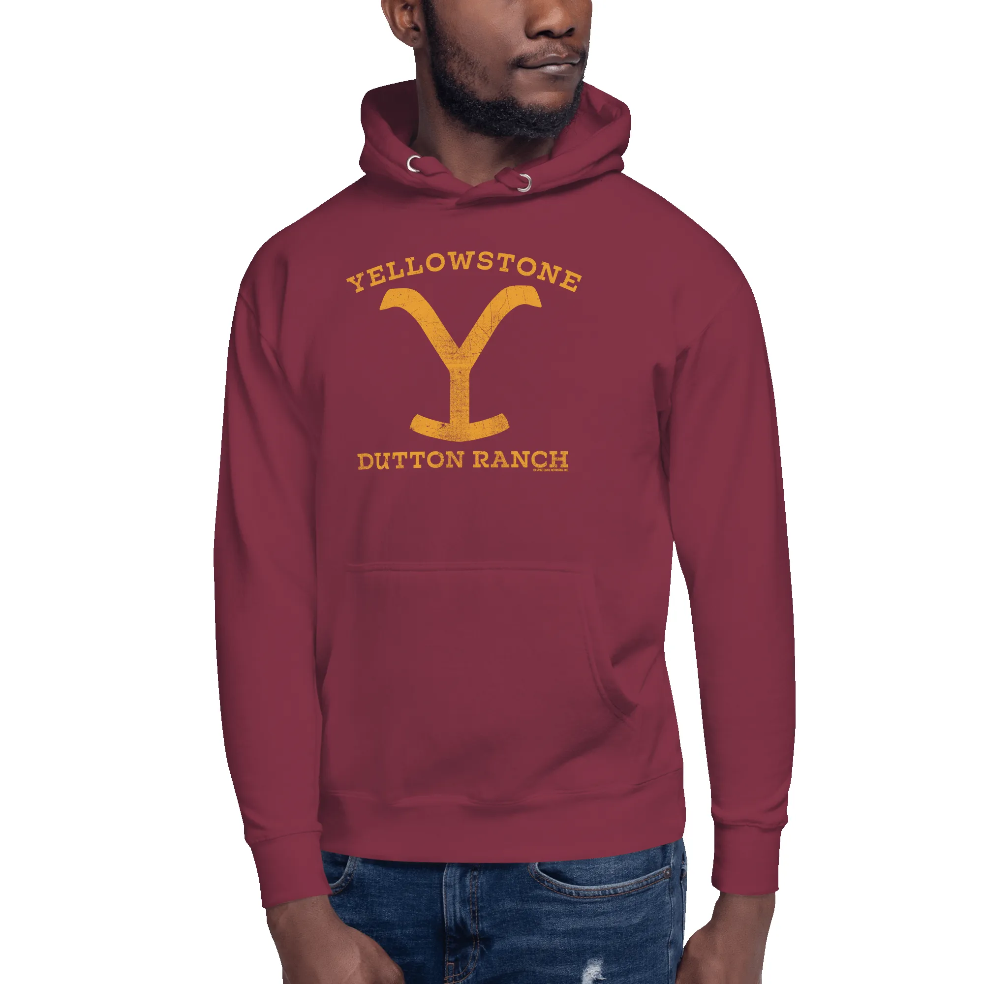 Yellowstone Dutton Ranch Distressed Logo Unisex Premium Hoodie sold by Paramount Shop product image thumbnail 3