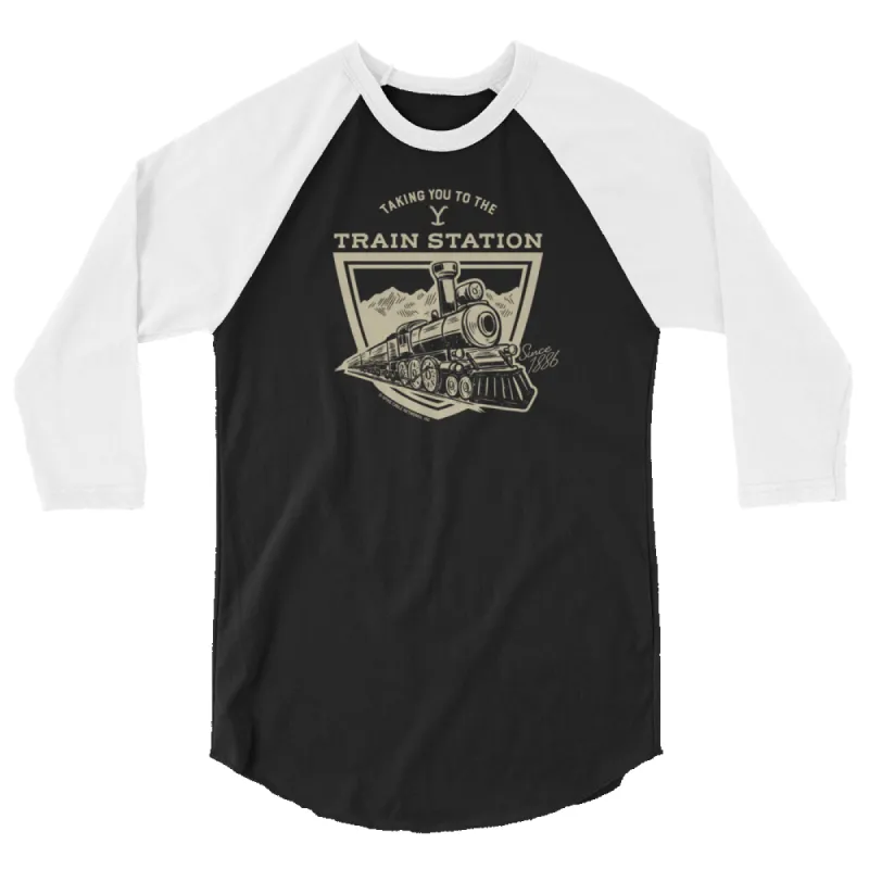 Yellowstone Taking You to the Train Station Unisex 3/4 Sleeve Raglan Shirt sold by Paramount Shop