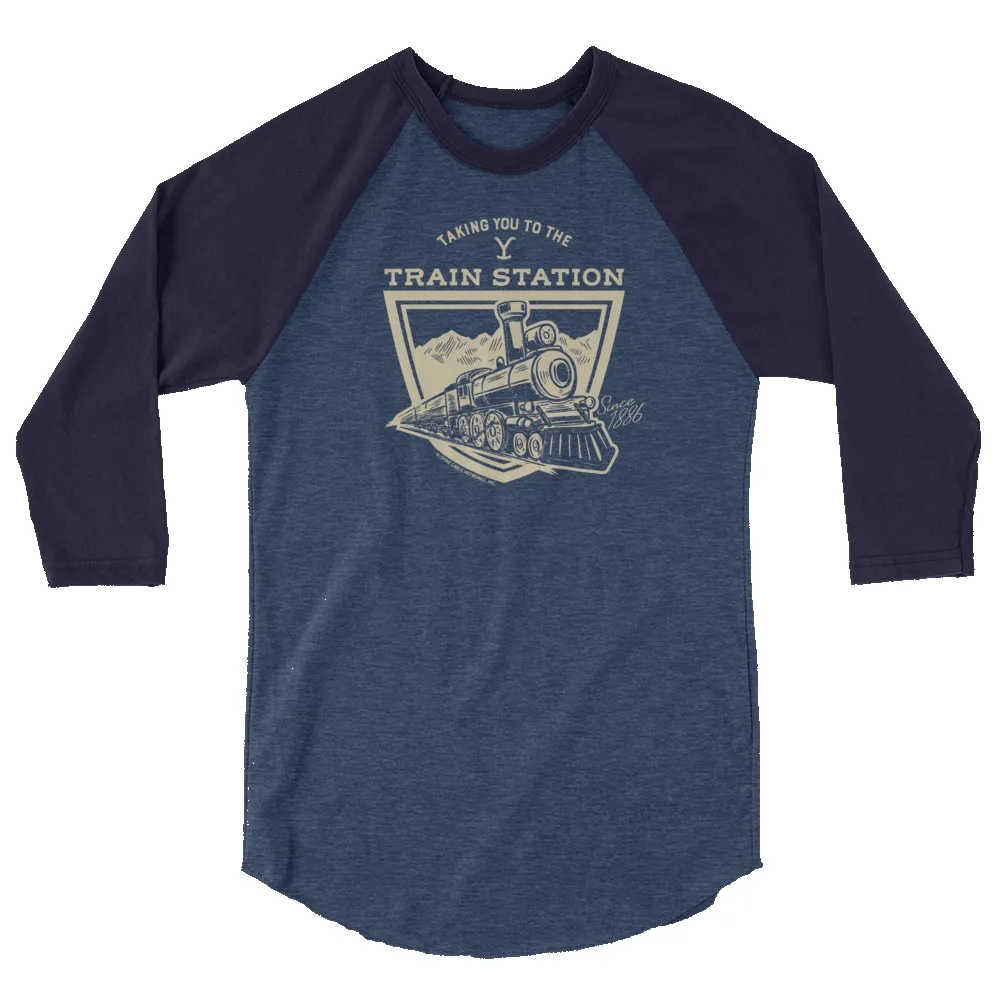 Yellowstone Taking You to the Train Station Unisex 3/4 Sleeve Raglan Shirt sold by Paramount Shop product image thumbnail 3