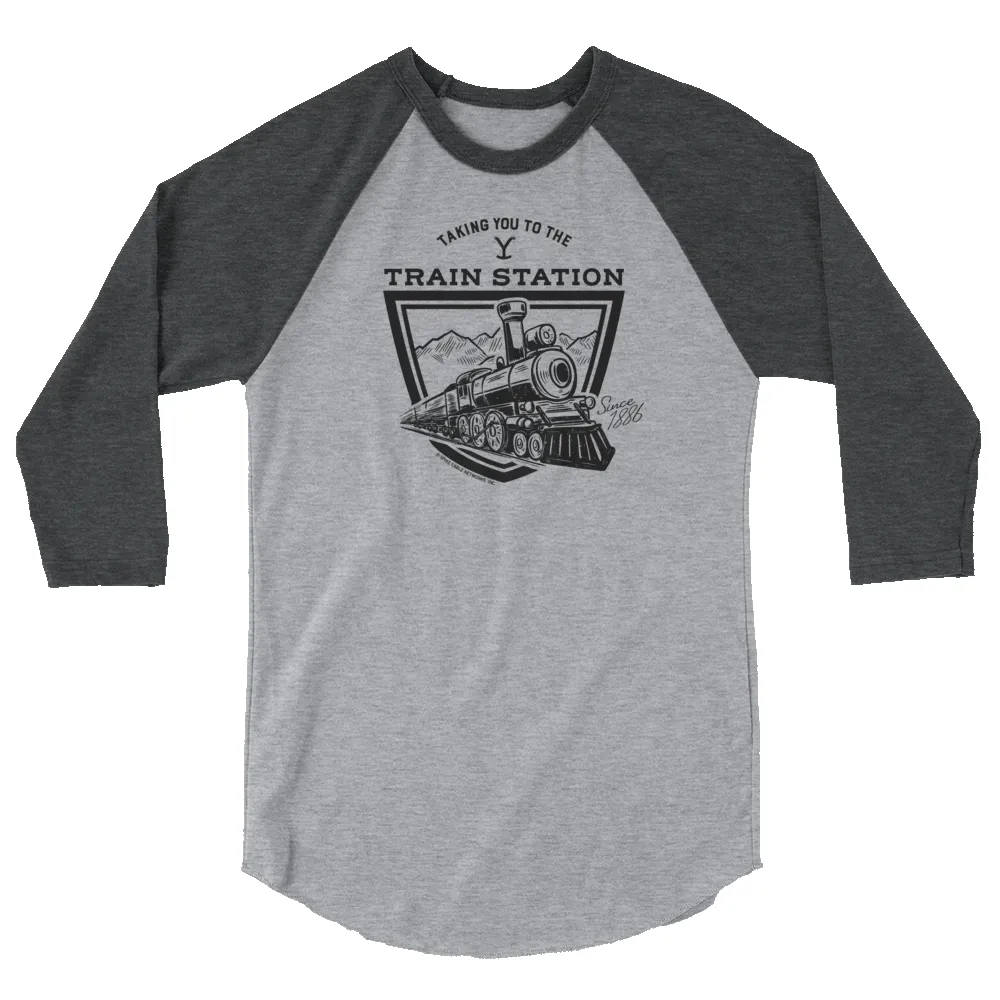 Yellowstone Taking You to the Train Station Unisex 3/4 Sleeve Raglan Shirt sold by Paramount Shop product image thumbnail 2