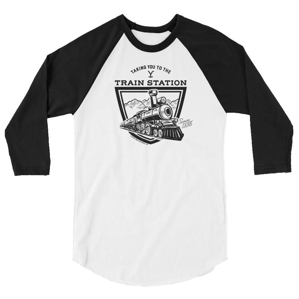 Yellowstone Taking You to the Train Station Unisex 3/4 Sleeve Raglan Shirt sold by Paramount Shop product image thumbnail 4