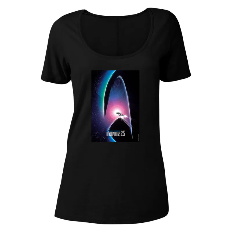 Star Trek: Generations Delta 25 Logo Women's Relaxed Scoop Neck T-Shirt sold by Paramount Shop