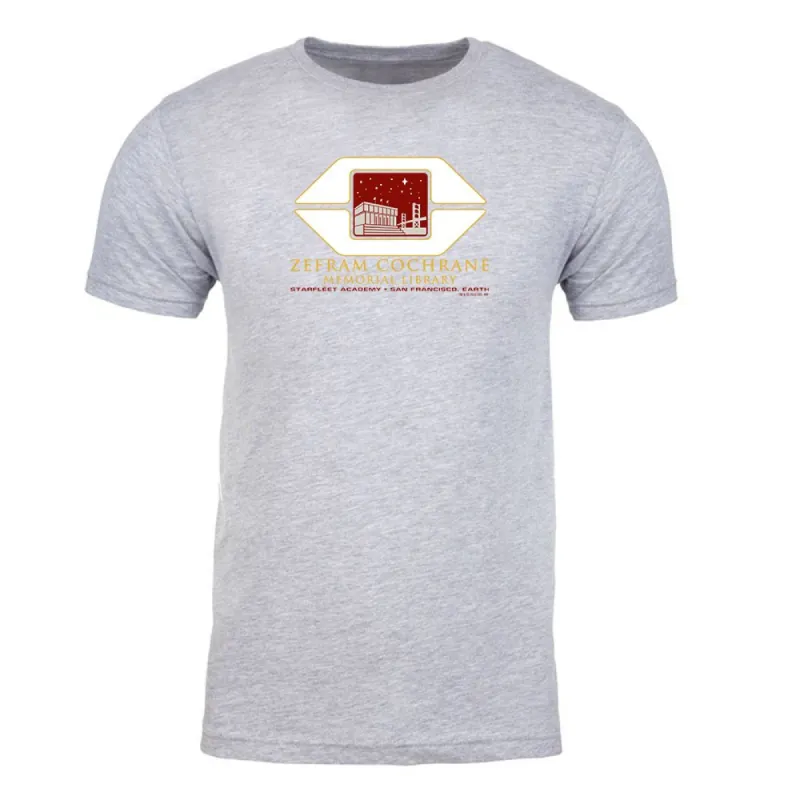 Star Trek Starfleet Academy Zefram Cochrane Memorial Library Adult Short Sleeve T-Shirt sold by Paramount Shop