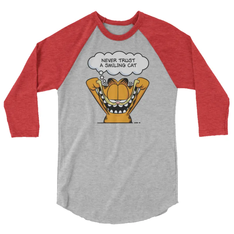 Garfield Smiling Cat Unisex 3/4 Sleeve Raglan Shirt made by Paramount Shop