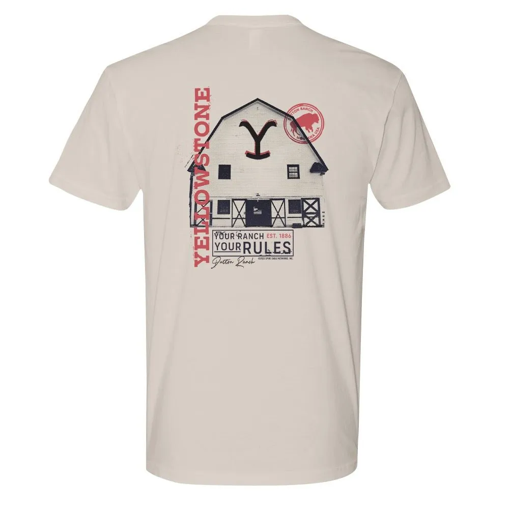 Yellowstone Your Ranch Your Rules Adult Short Sleeve T-Shirt sold by Paramount Shop