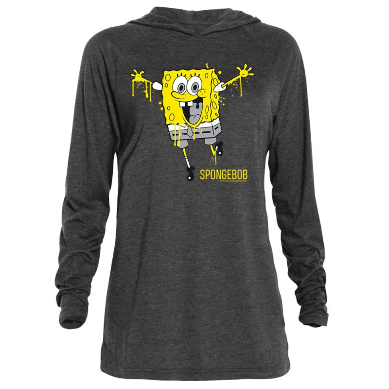 SpongeBob SquarePants Splattered Tri-Blend Raglan Hoodie sold by Paramount Shop