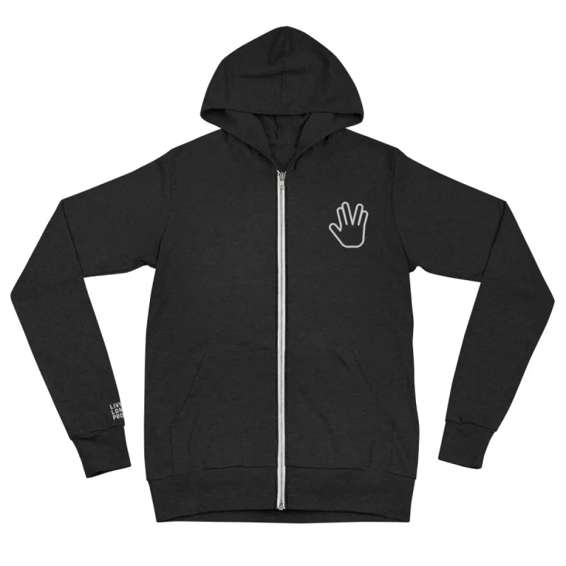 Star Trek Vulcan Salute Zip up Embroidered Hoodie sold by Paramount Shop