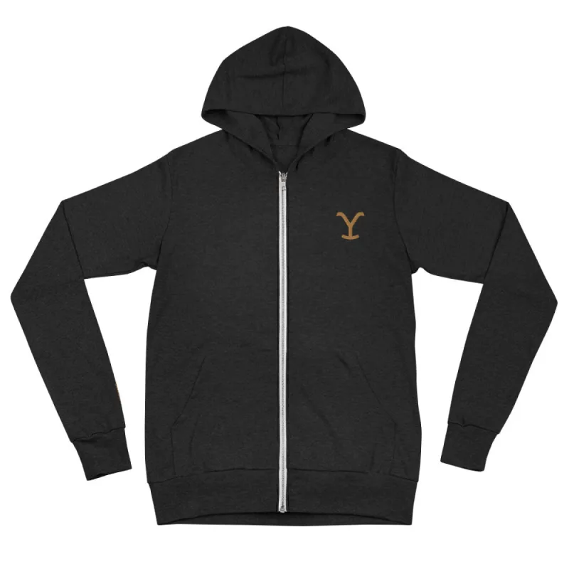 Yellowstone Logo Embroidered Zip Hoodie sold by Paramount Shop