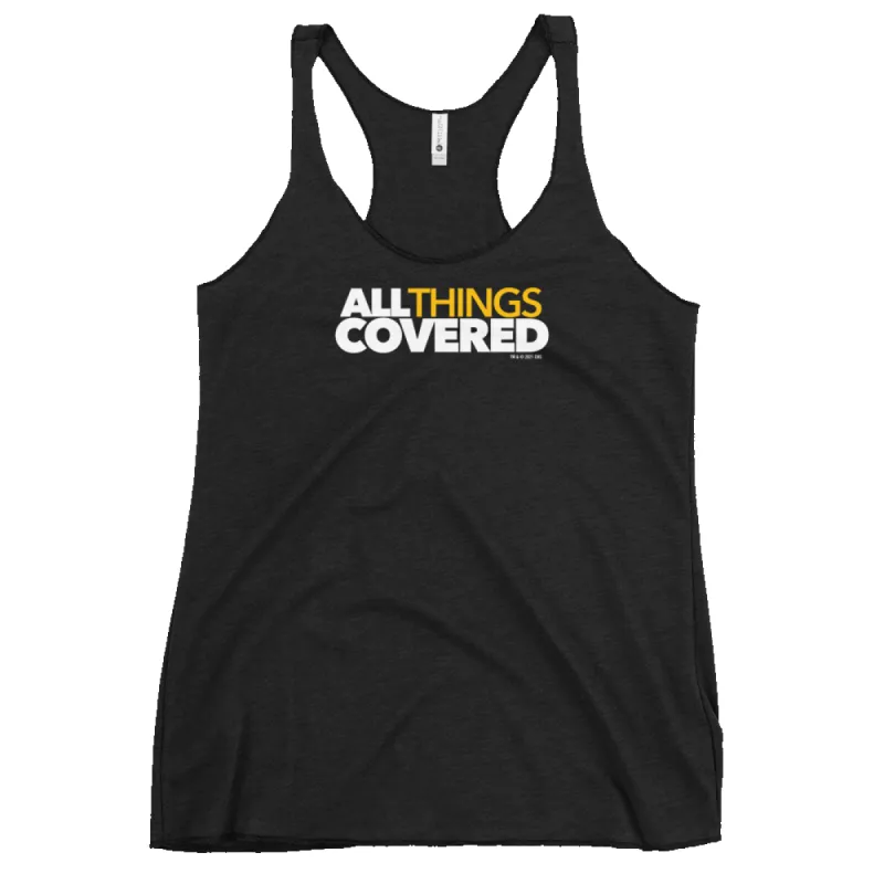 All Things Covered Podcast ATC Podcast Logo Women's Tri-Blend Racerback Tank Top made by Paramount Shop