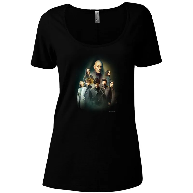 Star Trek: Picard Cast Collage Women's Relaxed Scoop Neck T-Shirt sold by Paramount Shop