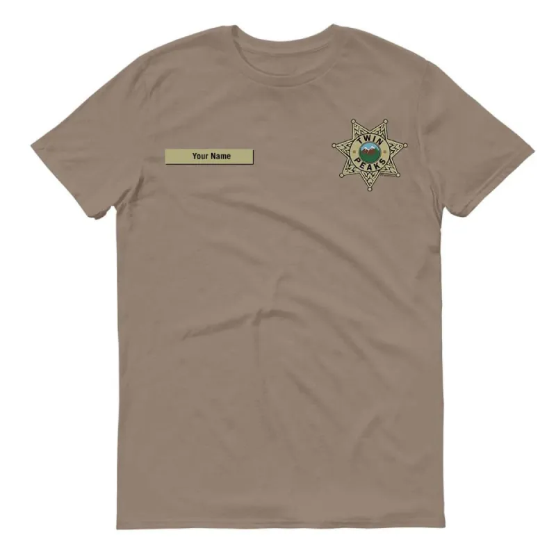 Twin Peaks Sheriff's Department Badge Personalized Adult Short Sleeve T-Shirt sold by Paramount Shop