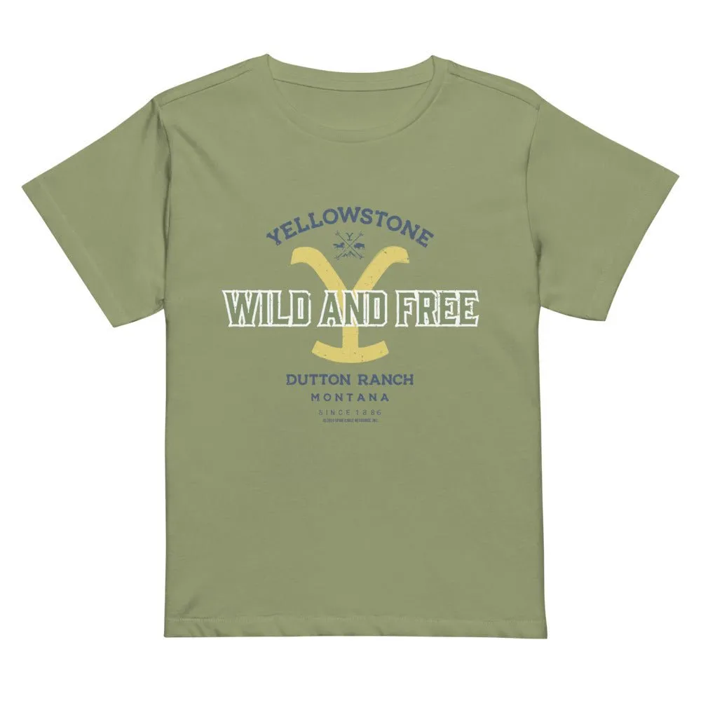 Yellowstone Wild and Free Women's Crop T-Shirt sold by Paramount Shop