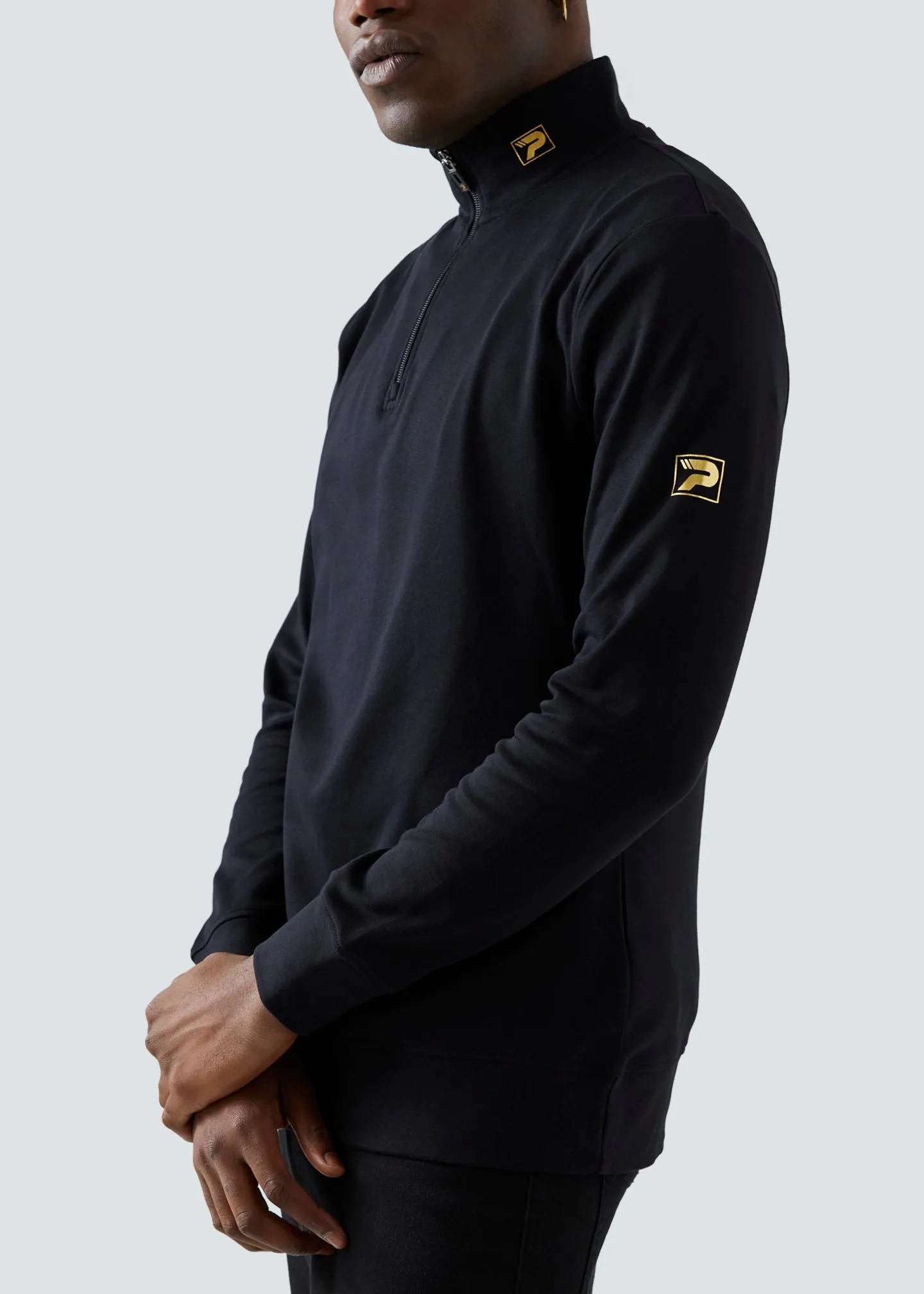 Nat 1/4 Zip Top - Black sold by Patrick