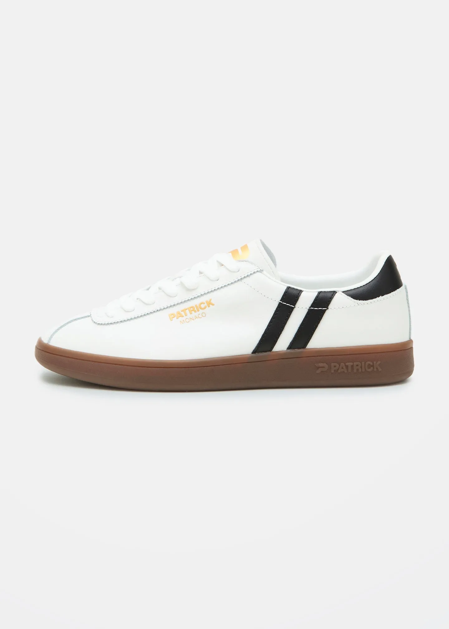 Monaco Cupsole - White/Black/Dark Gum sold by Patrick