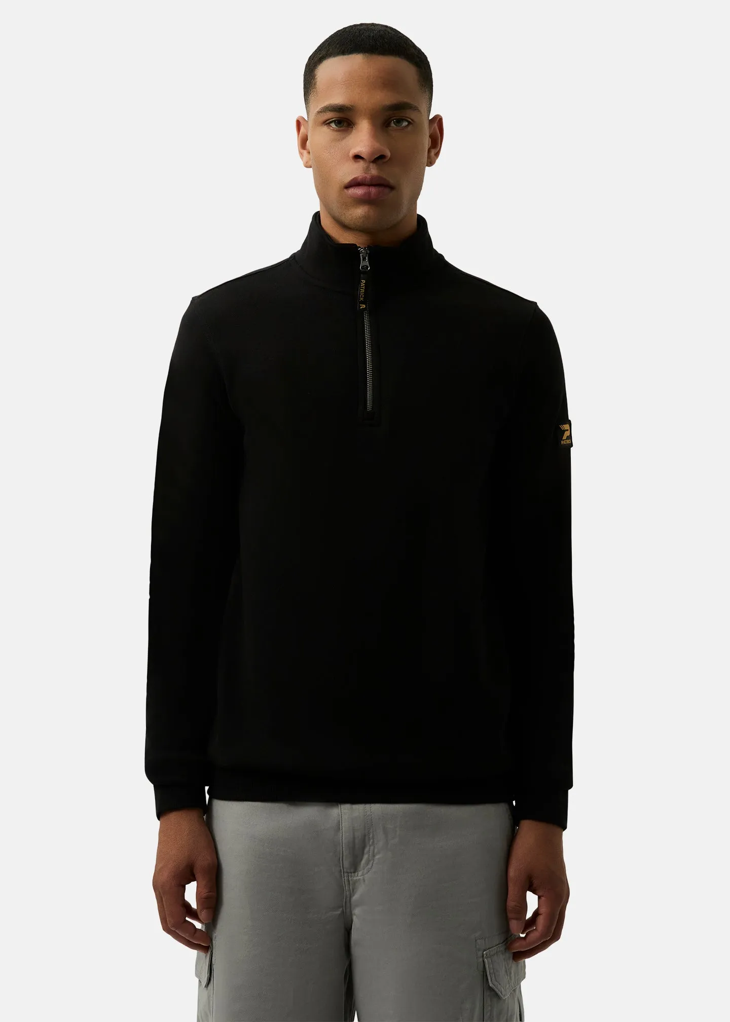 Harlem 1/4 Zip top - Black sold by Patrick