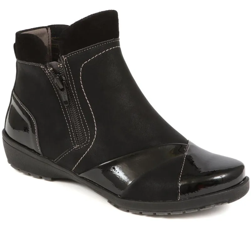 Patent Accented Ankle Boots - CAL38009 / 324 437 sold by Shoe-Shop