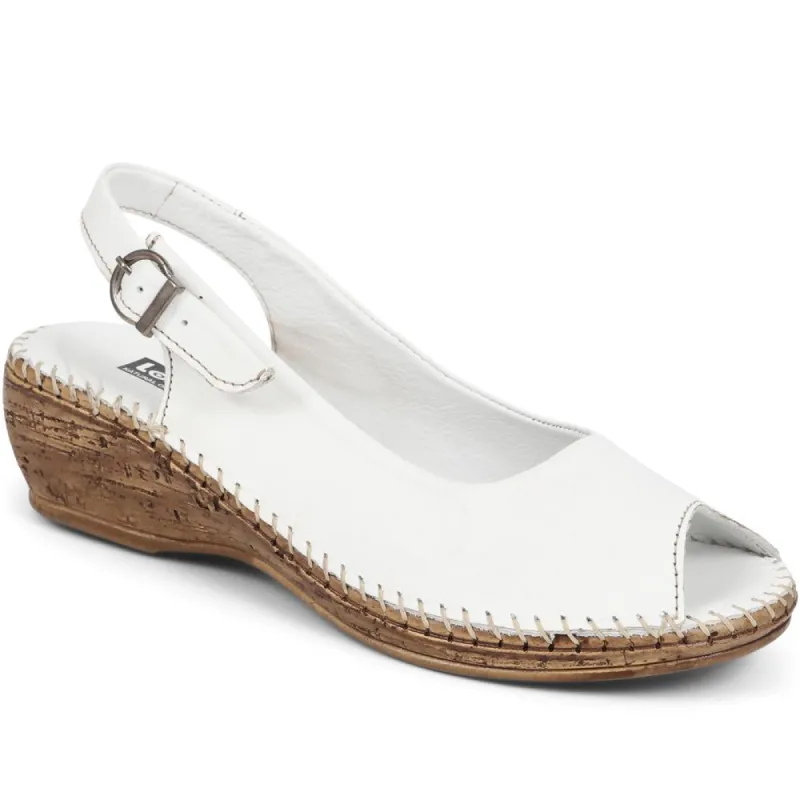 Leather Slingback Low Wedges - HAK39017 / 325 516 sold by Shoe-Shop