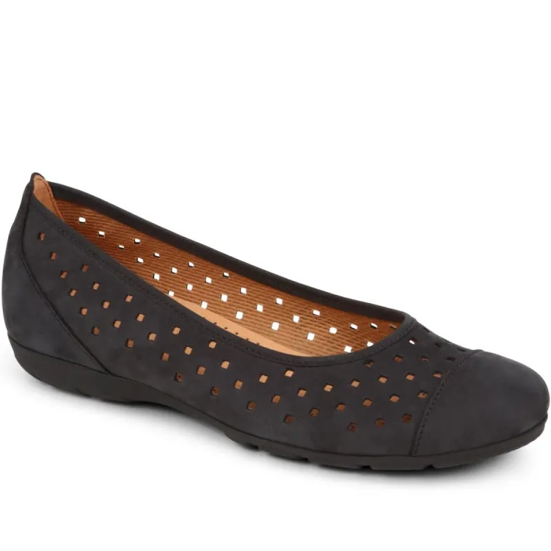 Ruffle Cut-Out Leather Pumps - GAB29571 / 314 659 sold by Shoe-Shop