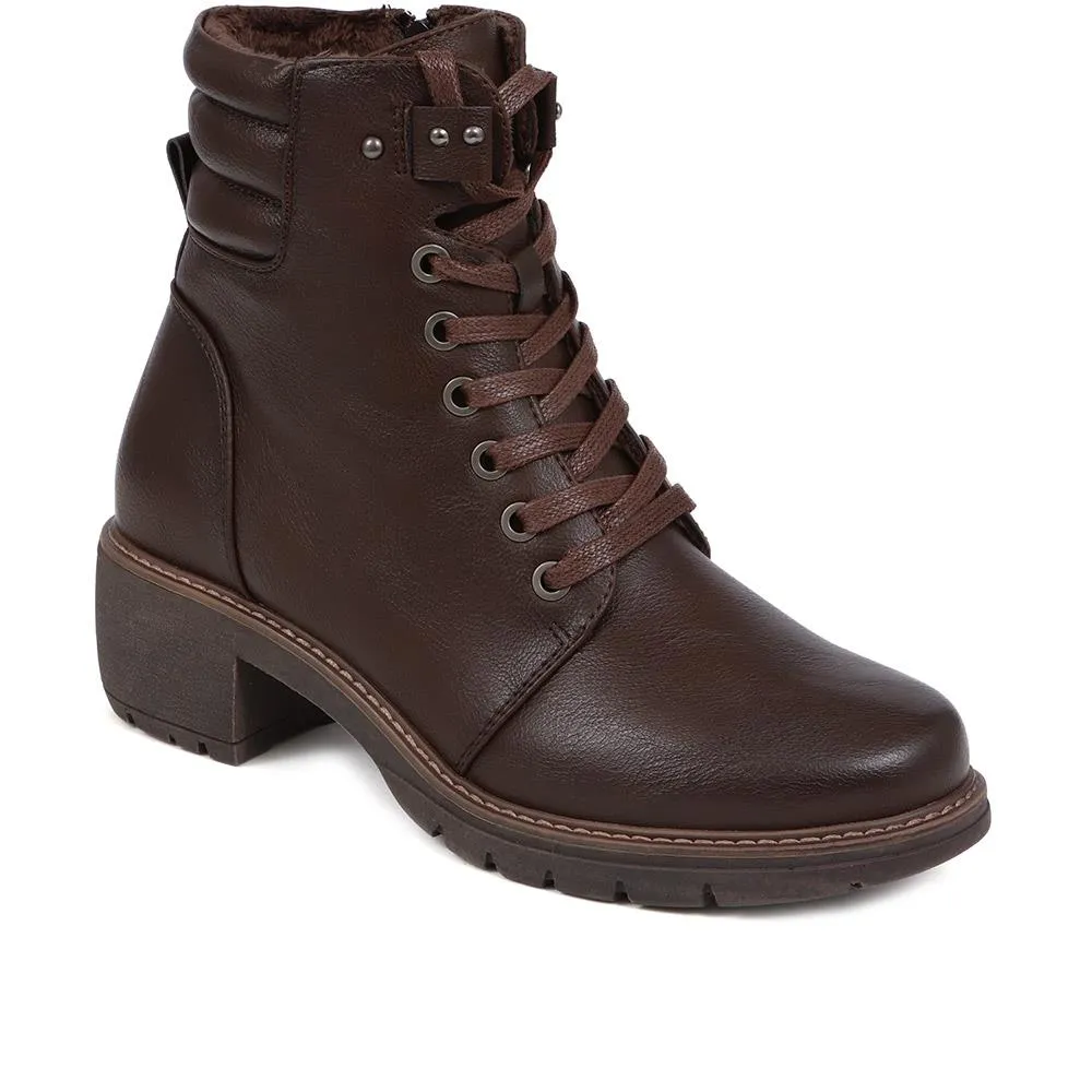 Lace Up Heeled Ankle Boots - WK38031 / 324 887 sold by Shoe-Shop