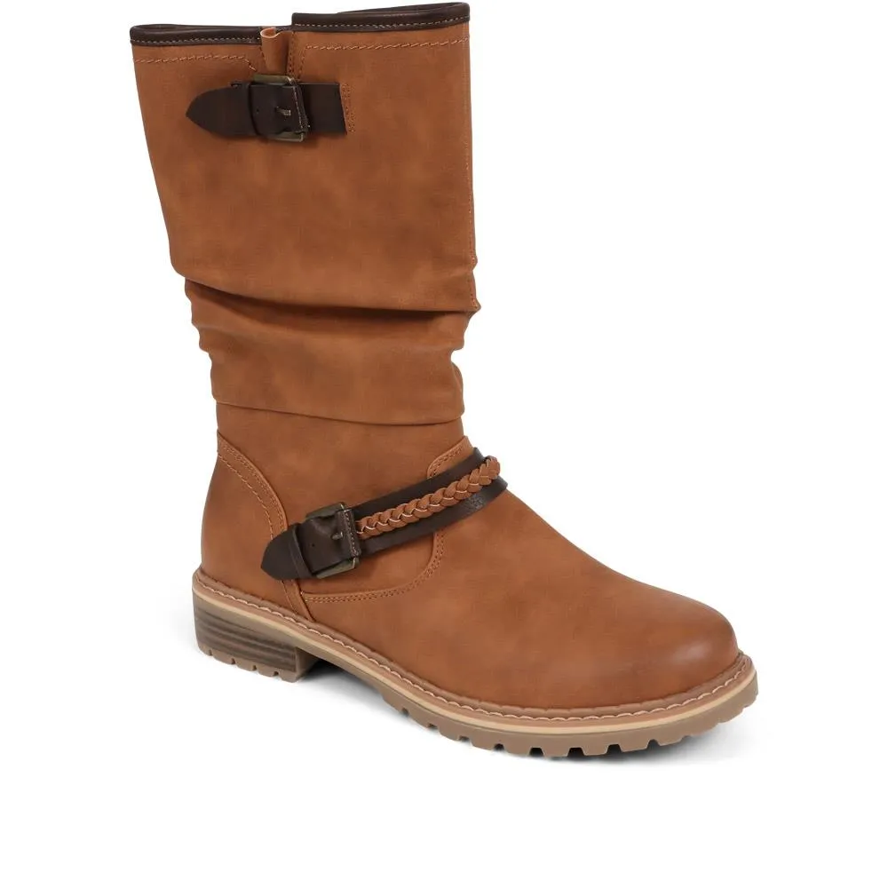 Buckle Mid Calf Boots - TELOO38009 / 324 493 sold by Shoe-Shop