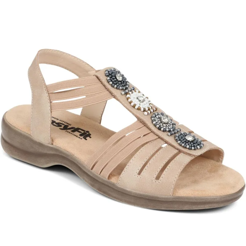 Slip-On Floral Sandals  - BENEDETTA / 325 510 sold by Shoe-Shop